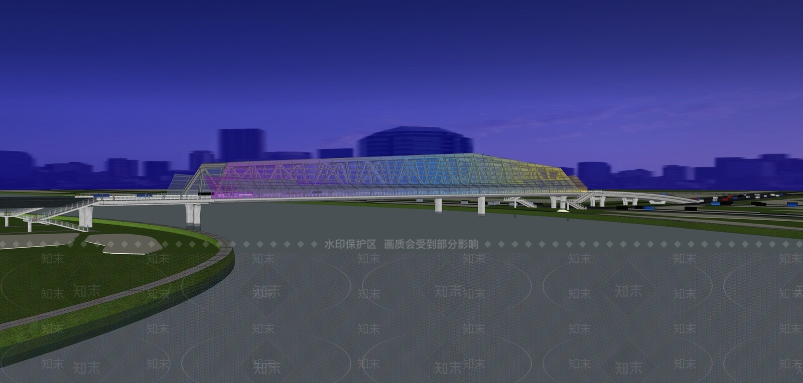 现代大桥SU模型下载【ID:1110157515】