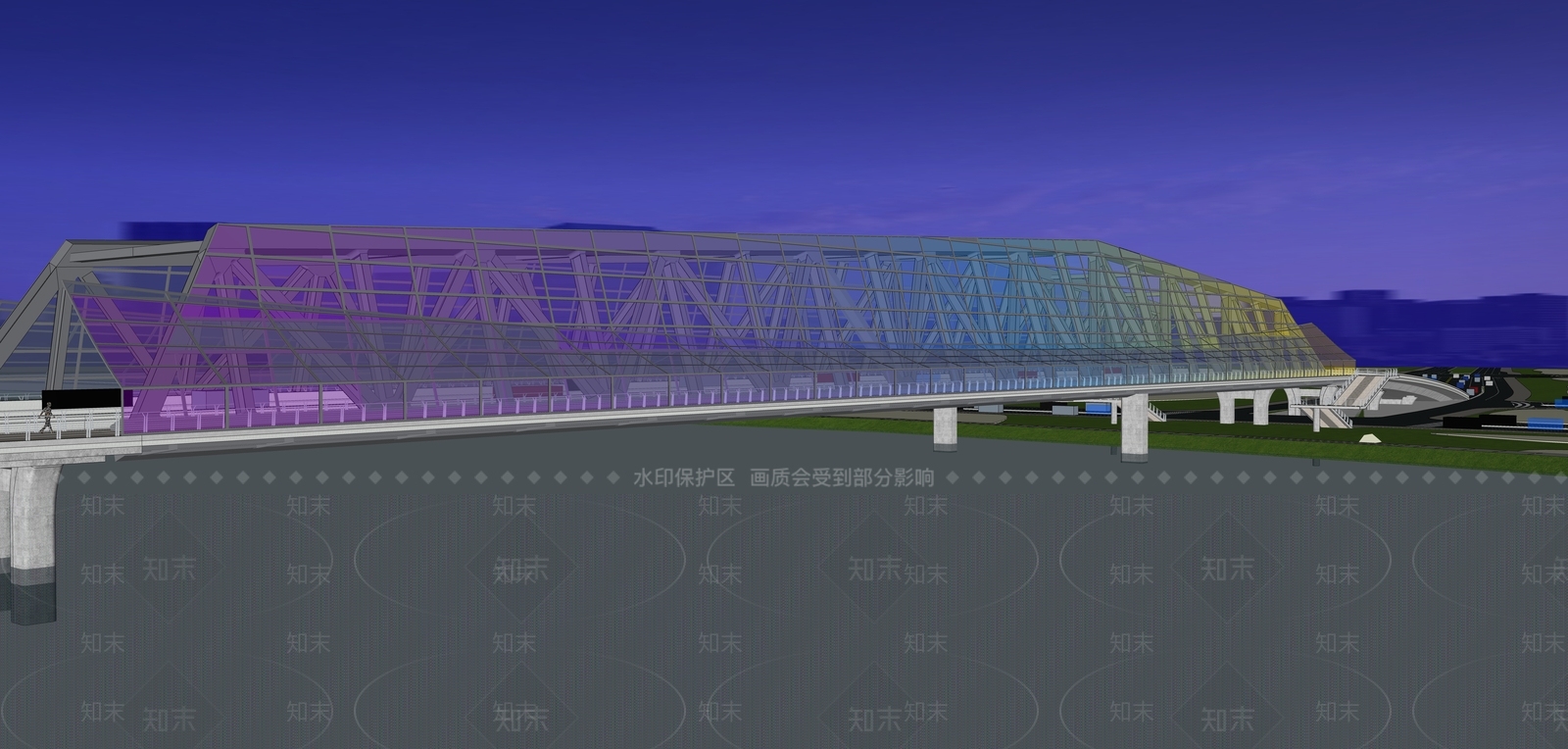 现代大桥SU模型下载【ID:1110157515】