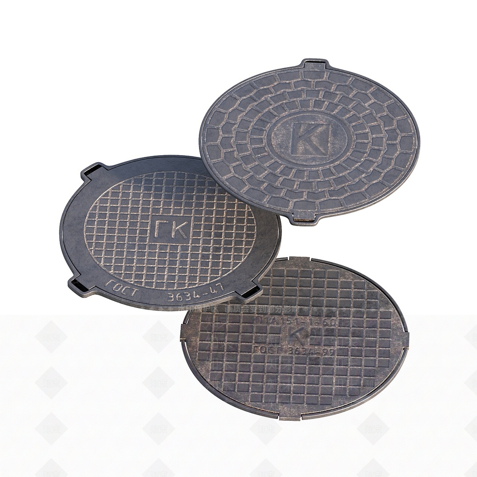 现代下水道井盖3D模型下载【ID:1110202967】