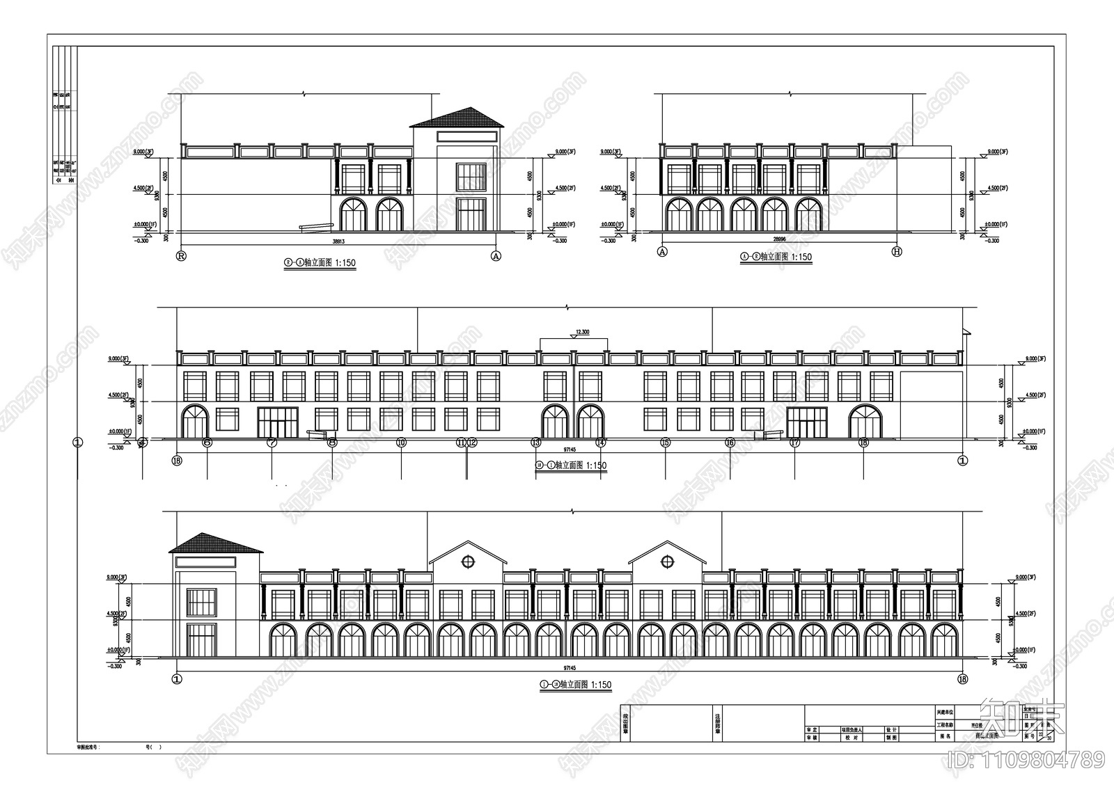 商住楼施工图cad施工图下载【ID:1109804789】