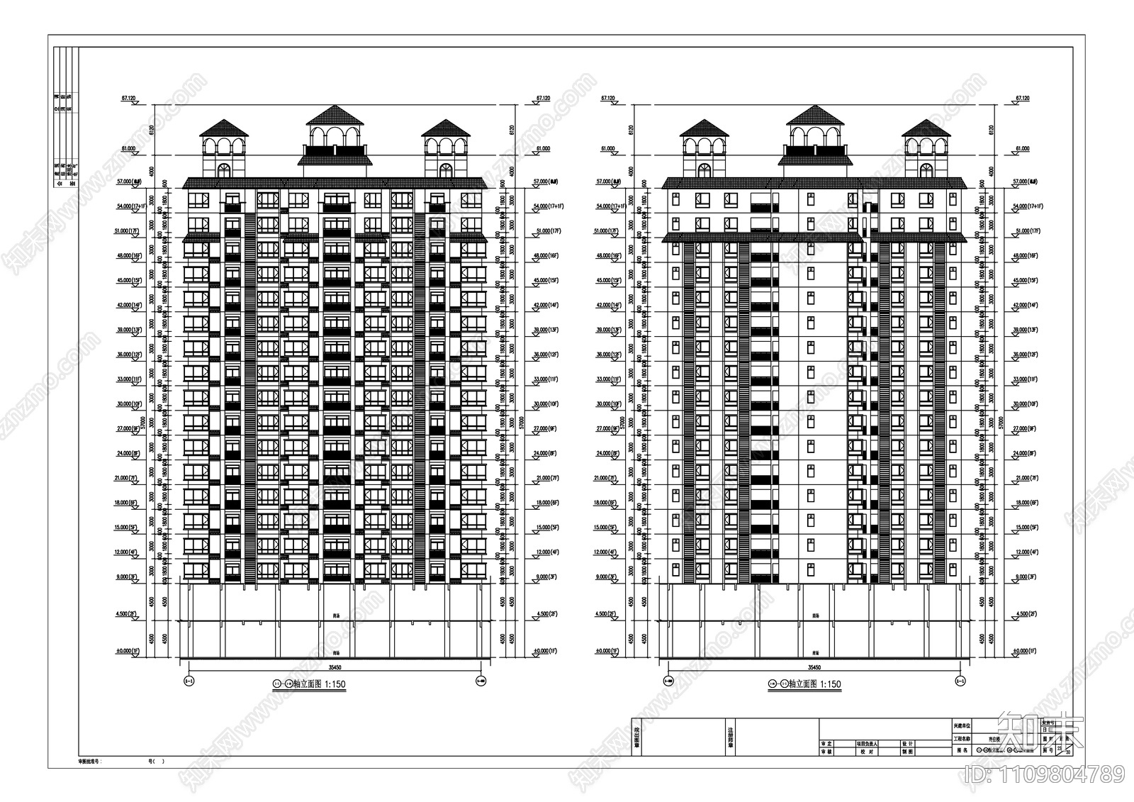 商住楼施工图cad施工图下载【ID:1109804789】