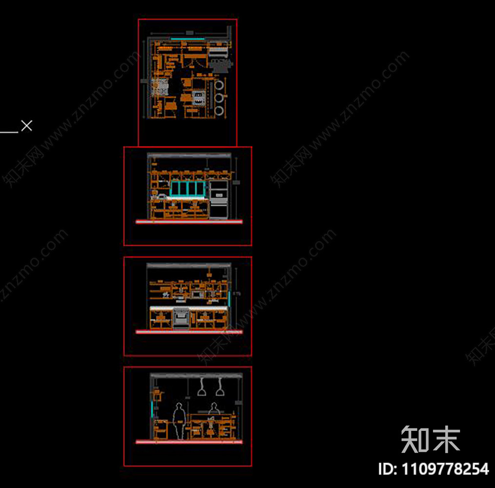 整体厨房CAD施工图cad施工图下载【ID:1109778254】