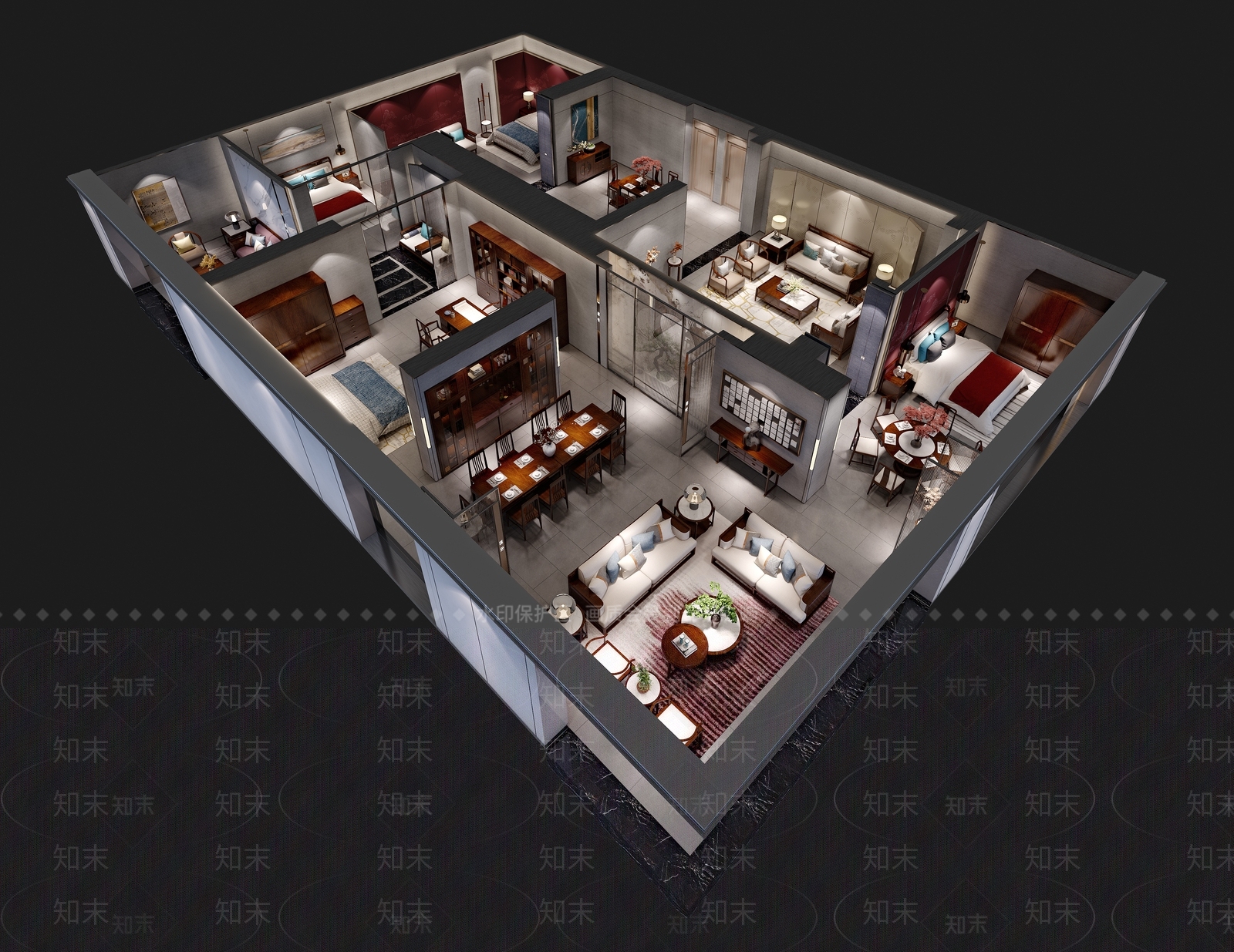 新中式家居专卖店3D模型下载【ID:1109780154】