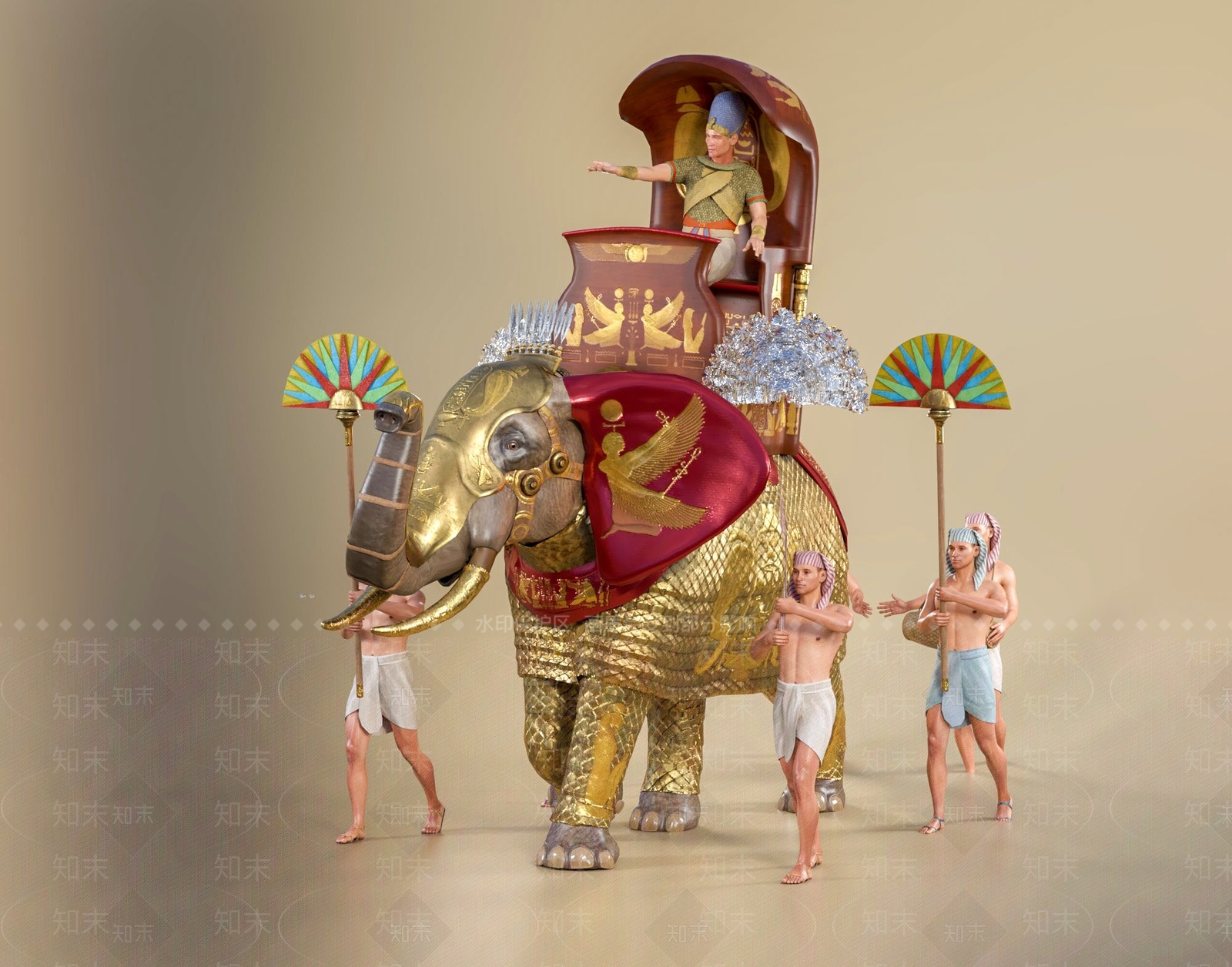 欧式古典埃及人像3D模型下载【ID:1109781682】
