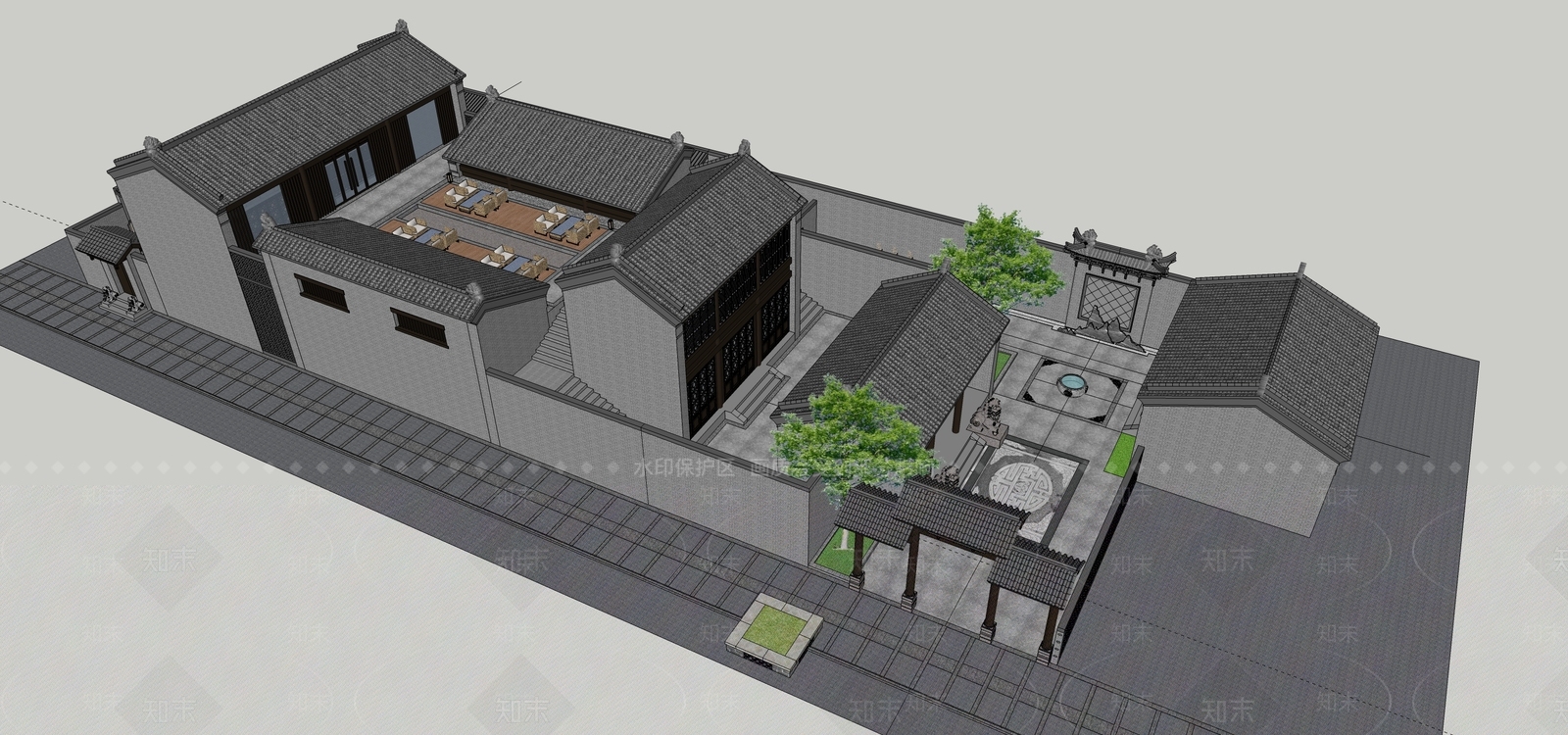 中式民居SU模型下载【ID:1109786758】