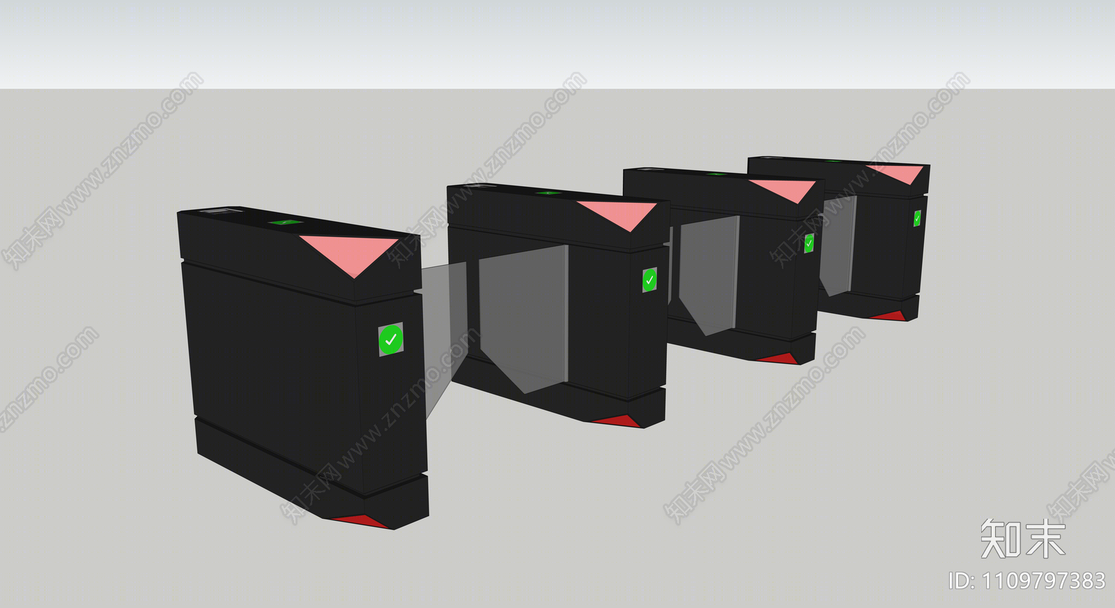 现代办公楼精品安检摆闸SU模型下载【ID:1109797383】