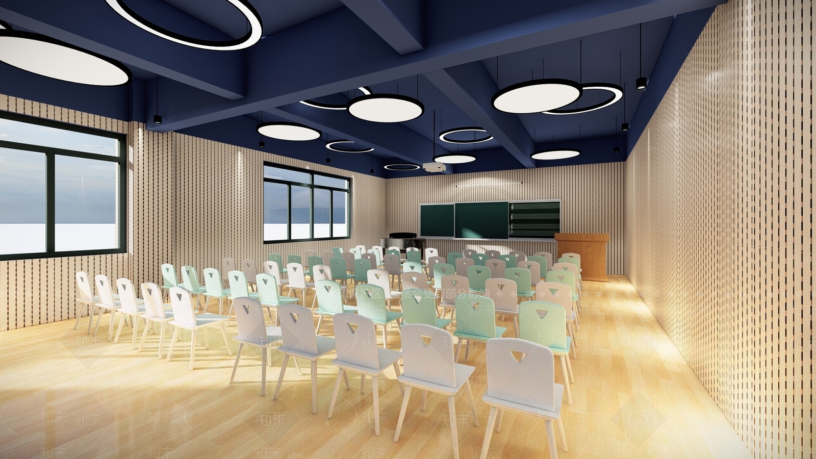 现代学校教室SU模型下载【ID:1109797435】