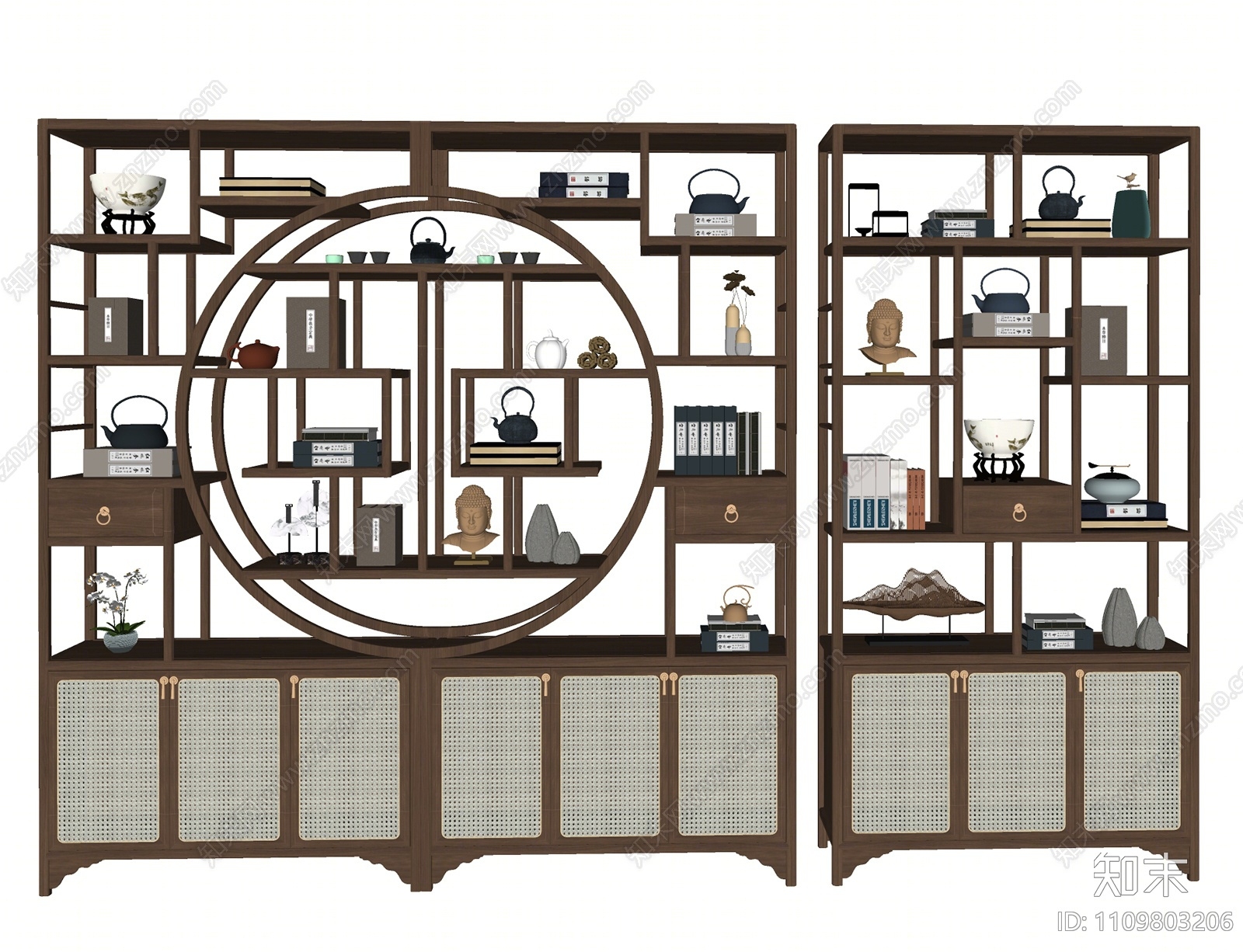 新中式博古架SU模型下载【ID:1109803206】