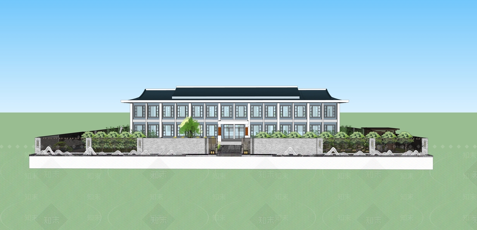 现代办公景观SU模型下载【ID:1109816188】