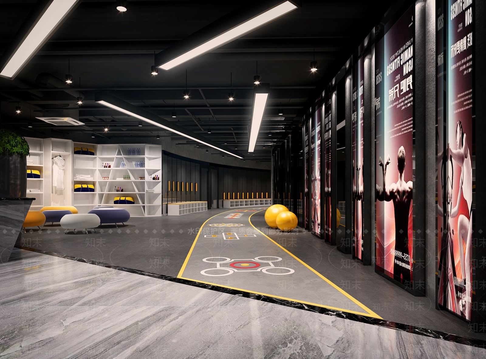 工业风健身房3D模型下载【ID:1109821918】