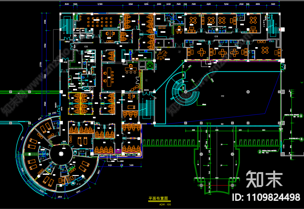 新中式足浴SPA会所施工图cad施工图下载【ID:1109824498】