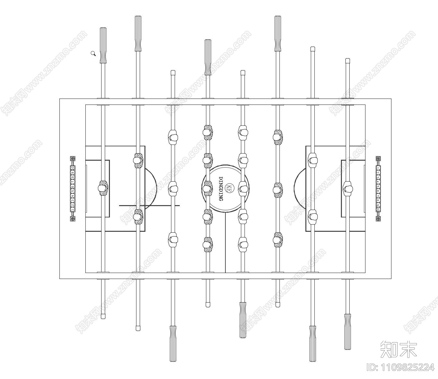 桌上足球施工图下载【ID:1109825224】