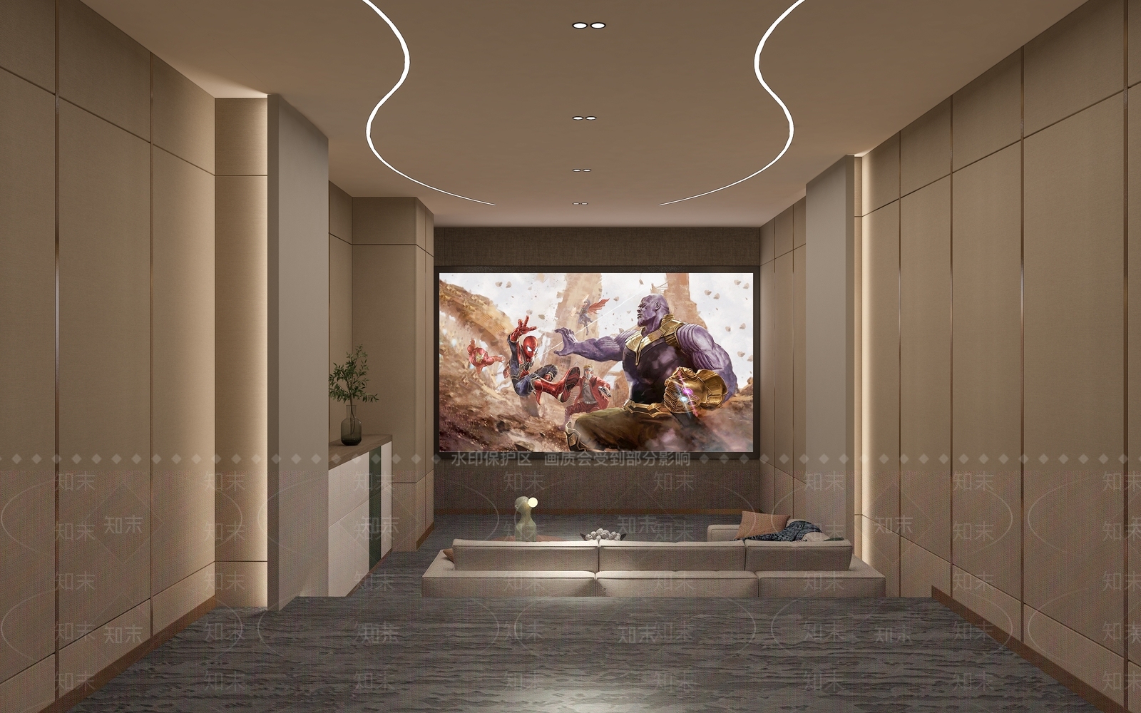 现代家居影音室3D模型下载【ID:1109828465】
