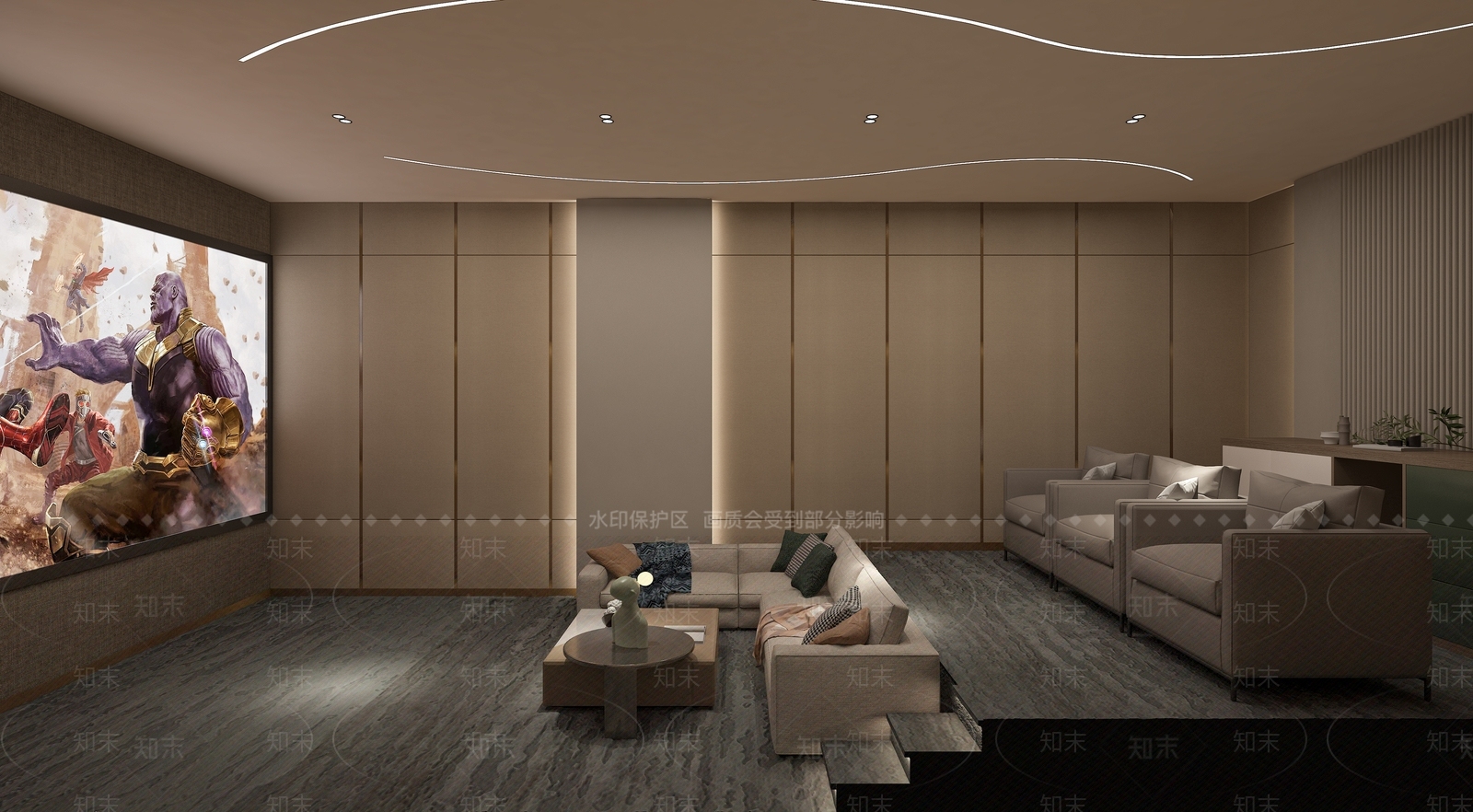 现代家居影音室3D模型下载【ID:1109828465】