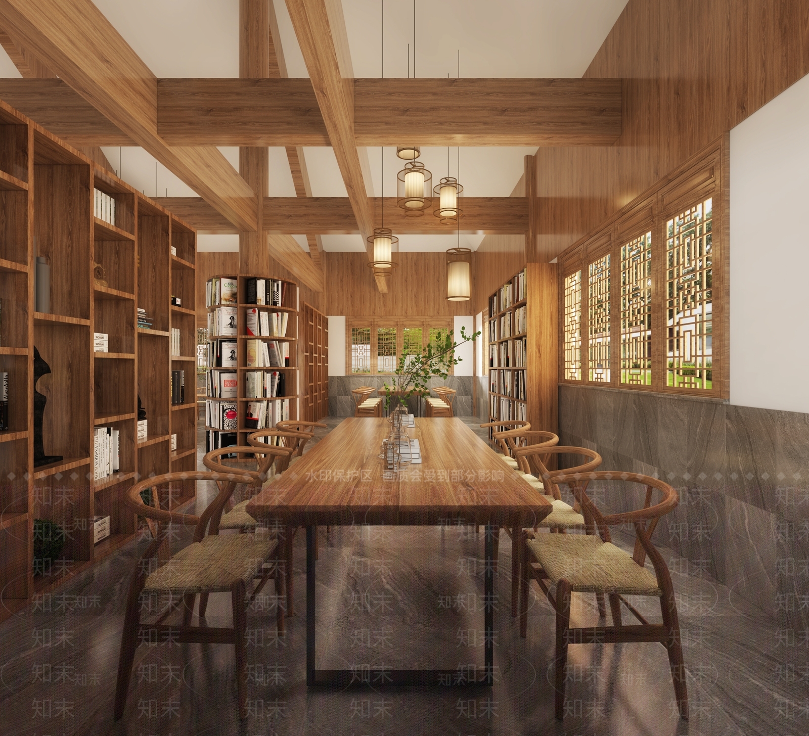 新中式书店3D模型下载【ID:1109839165】