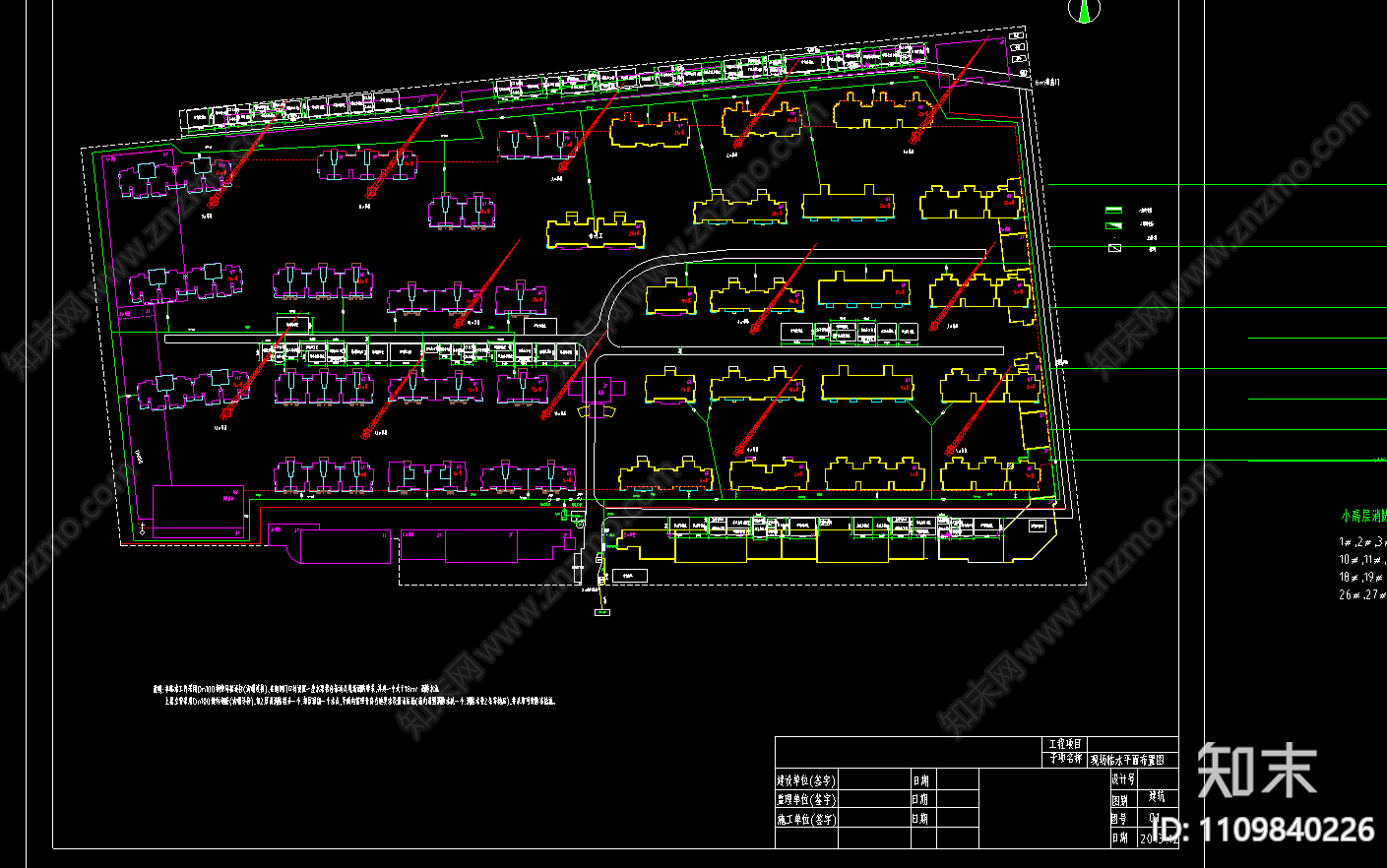 住宅小区工程施工现场平面布置图临水施工图下载【ID:1109840226】
