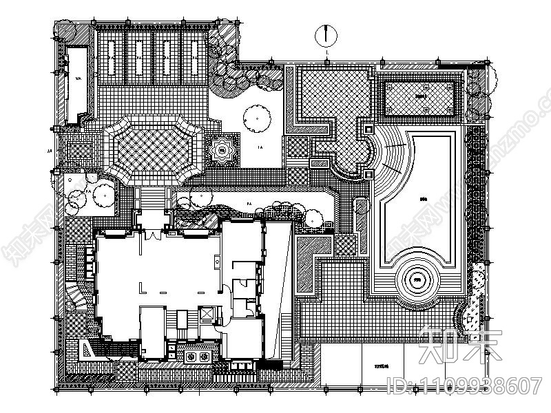 现代风格别墅花园施工图cad施工图下载【ID:1109938607】