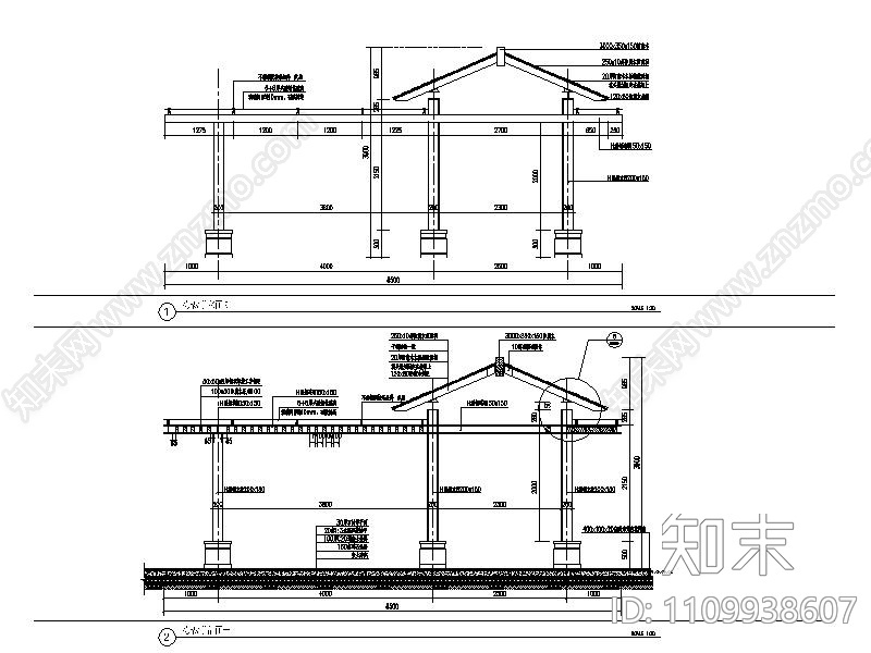 现代风格别墅花园施工图cad施工图下载【ID:1109938607】