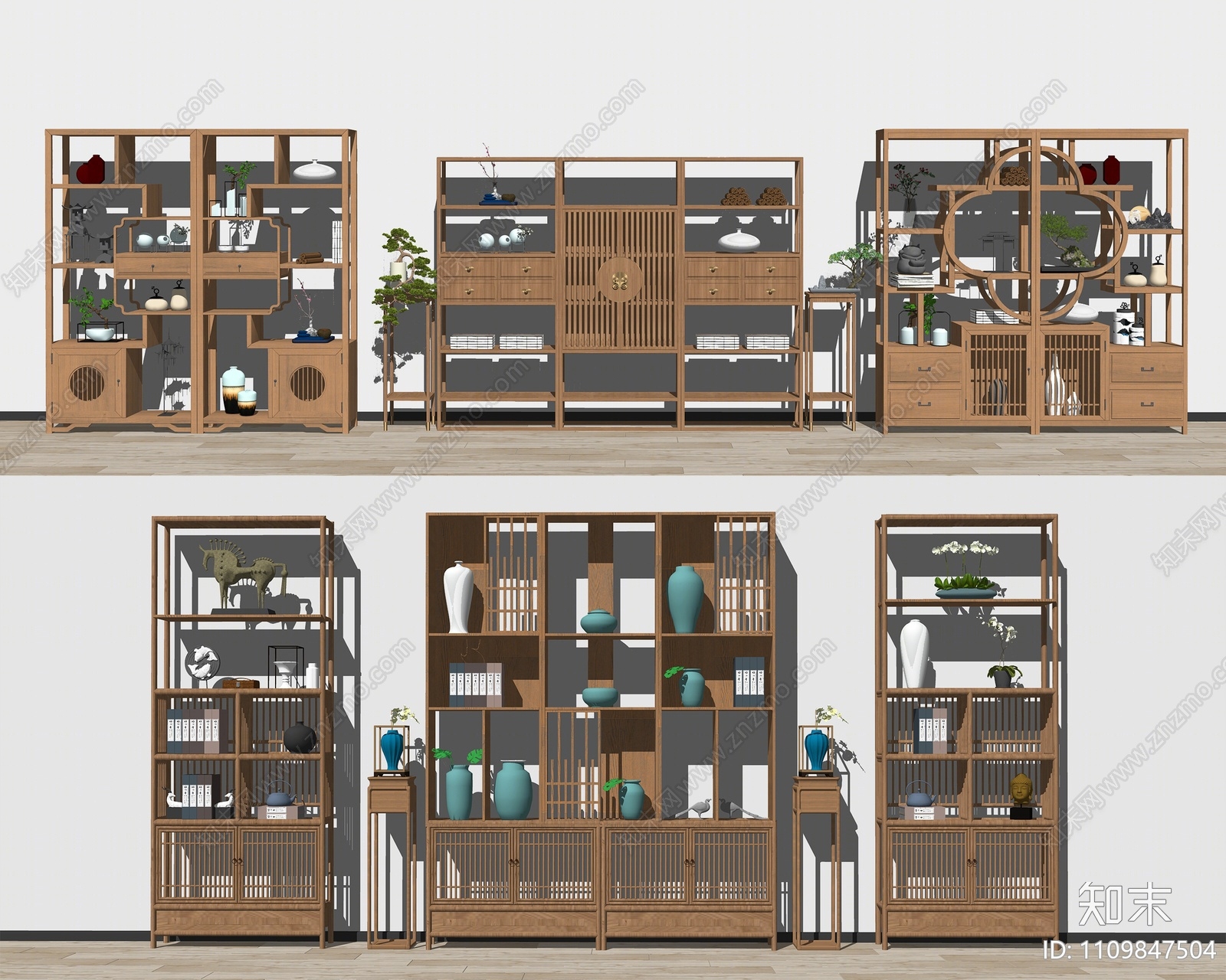 中式博古架SU模型下载【ID:1109847504】
