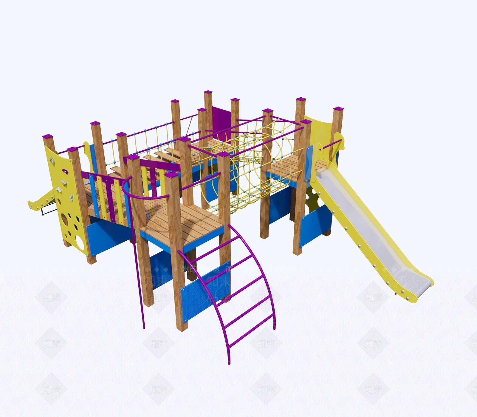 现代公园儿童游乐设施SU模型下载【ID:1109847749】