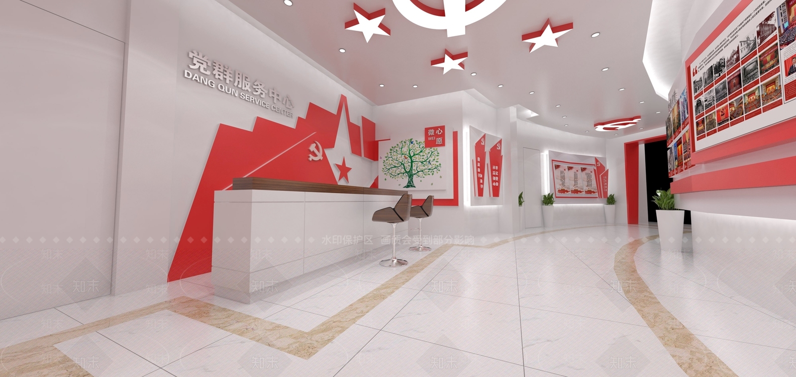 现代党建展厅SU模型下载【ID:1109912335】