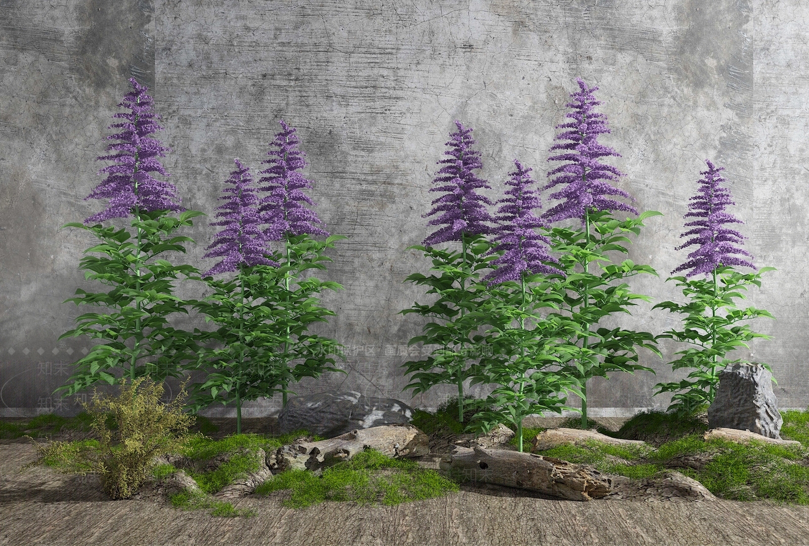 现代花草组合3D模型下载【ID:1109850030】