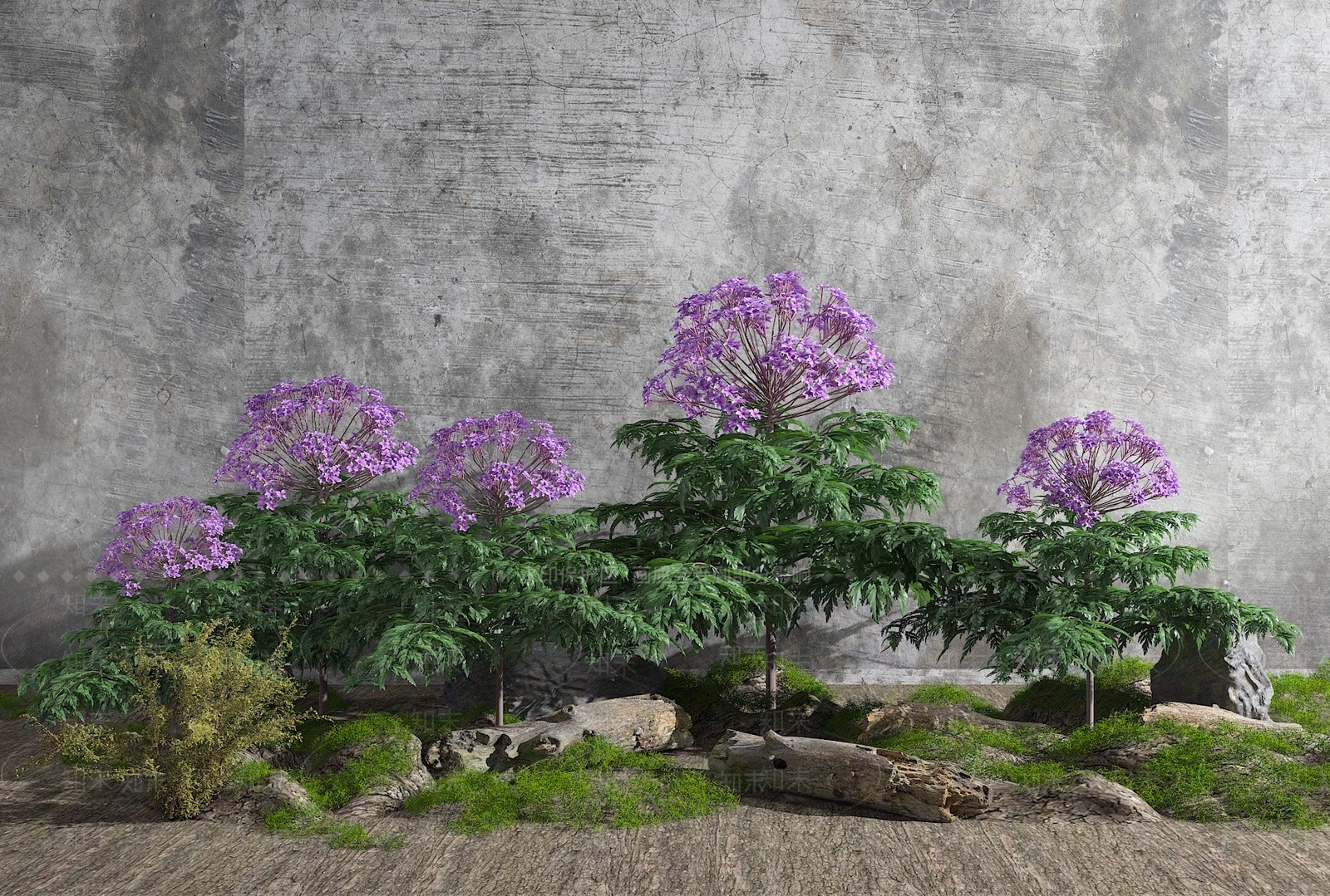 现代花草组合3D模型下载【ID:1109849949】
