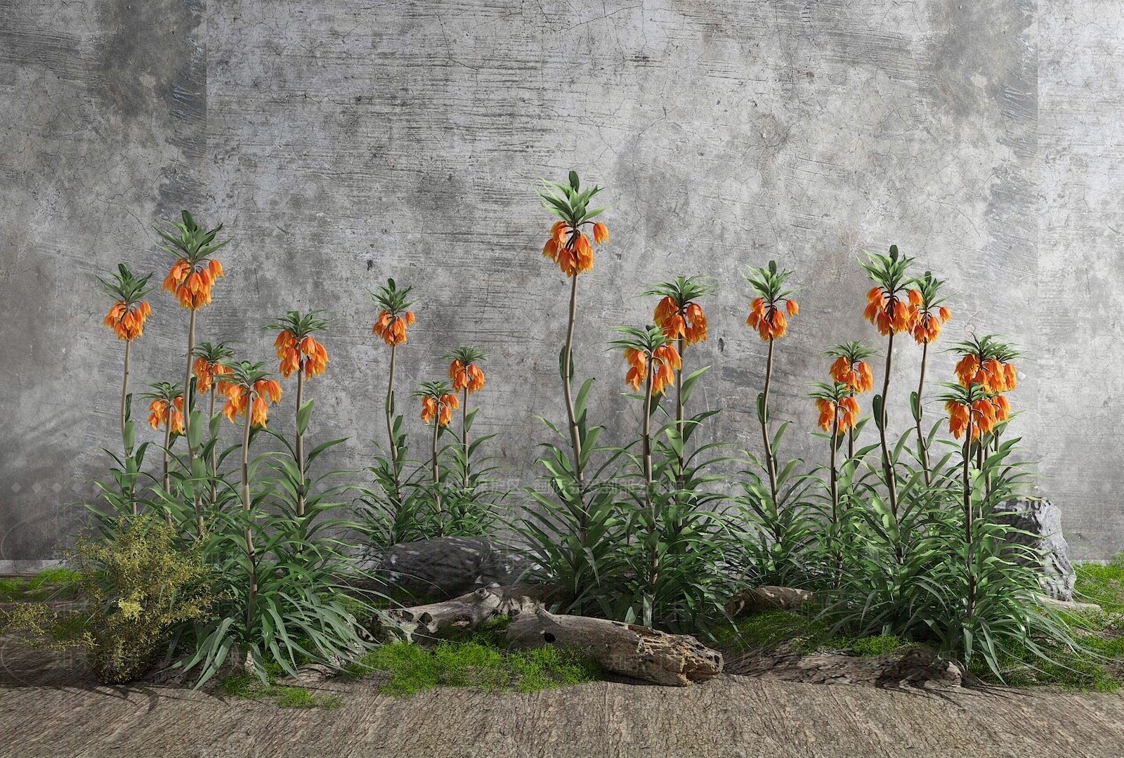 现代花草组合3D模型下载【ID:1109849906】