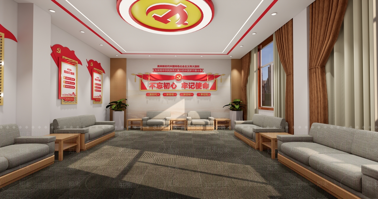 现代党建展厅SU模型下载【ID:1109984910】