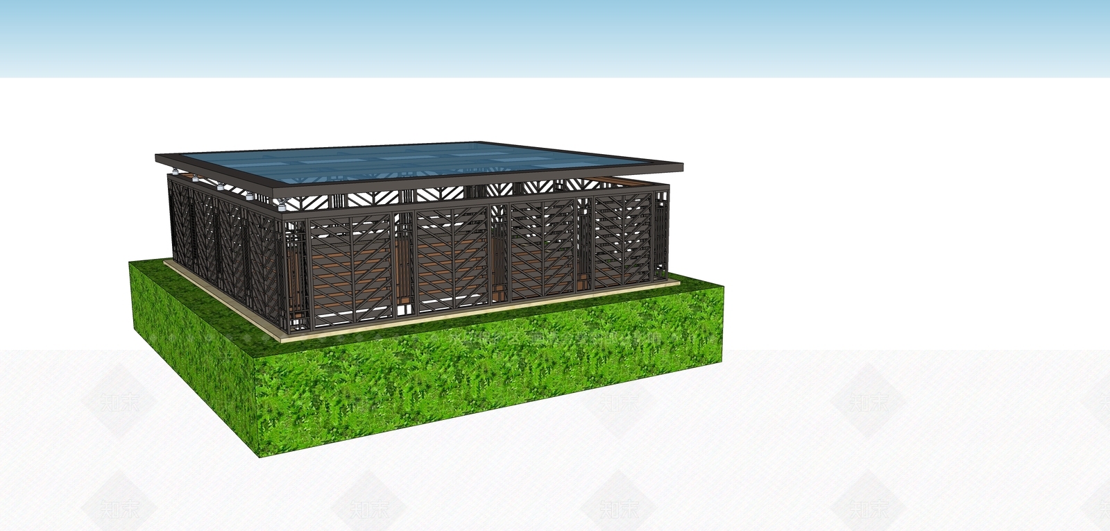 现代景观通风井SU模型下载【ID:1109856412】