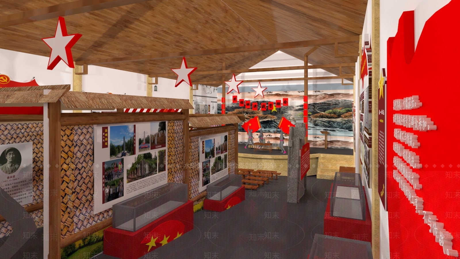 中式党建展厅SU模型下载【ID:1109955932】