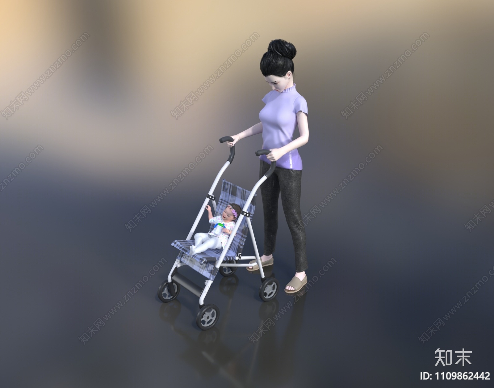 现代母亲婴儿3D模型下载【ID:1109862442】