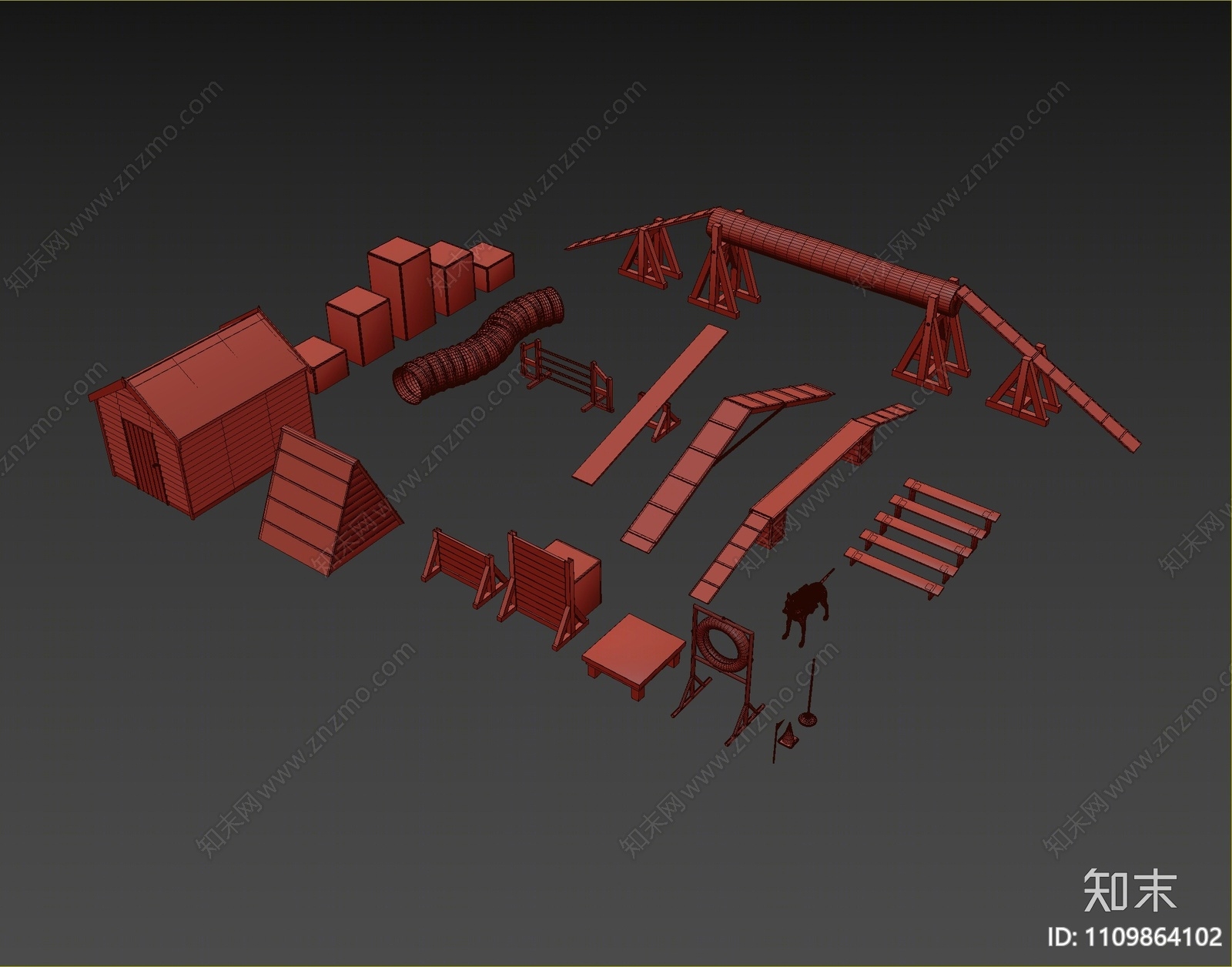 现代训狗设施3D模型下载【ID:1109864102】