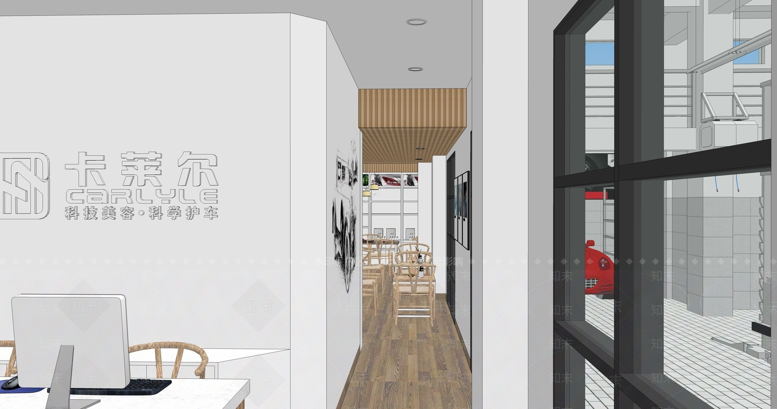 现代汽车维修保养店SU模型下载【ID:1109865682】