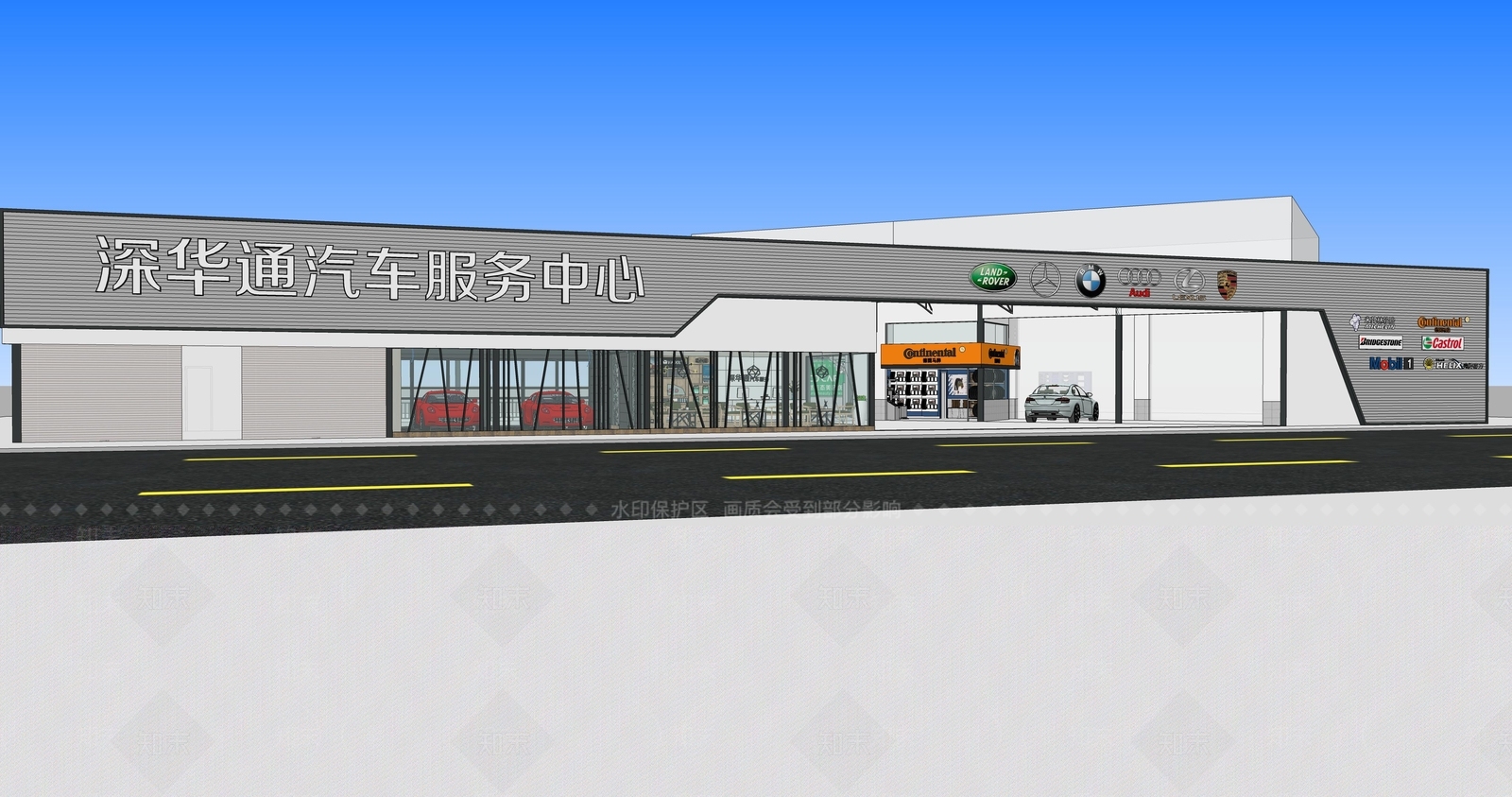 工业汽车维修保养店SU模型下载【ID:1109867082】