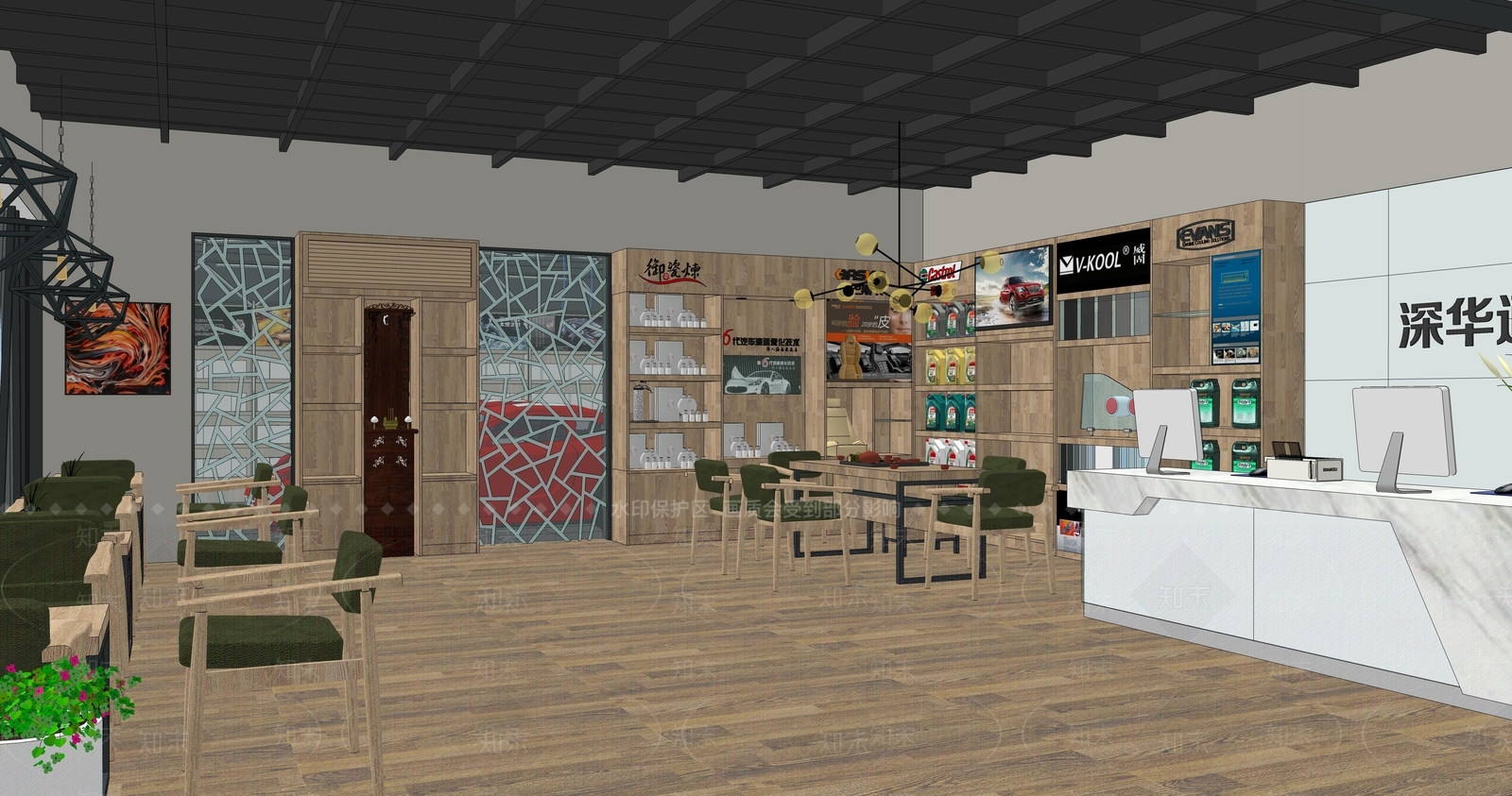 工业汽车维修保养店SU模型下载【ID:1109867082】