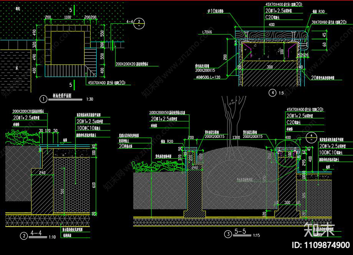小区花园景观规划CAD施工图下载【ID:1109874900】