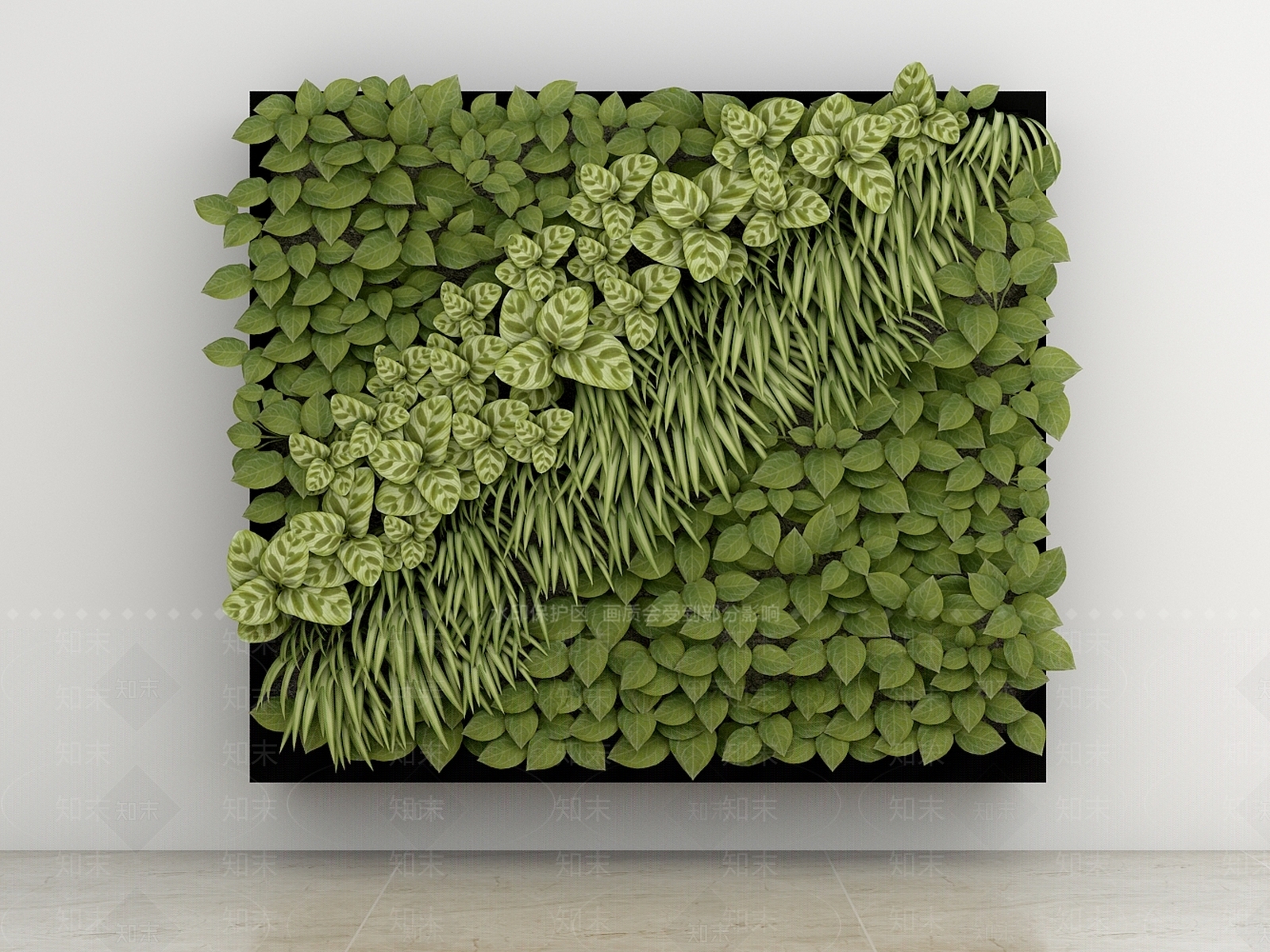 现代绿植墙3D模型下载【ID:1109875382】