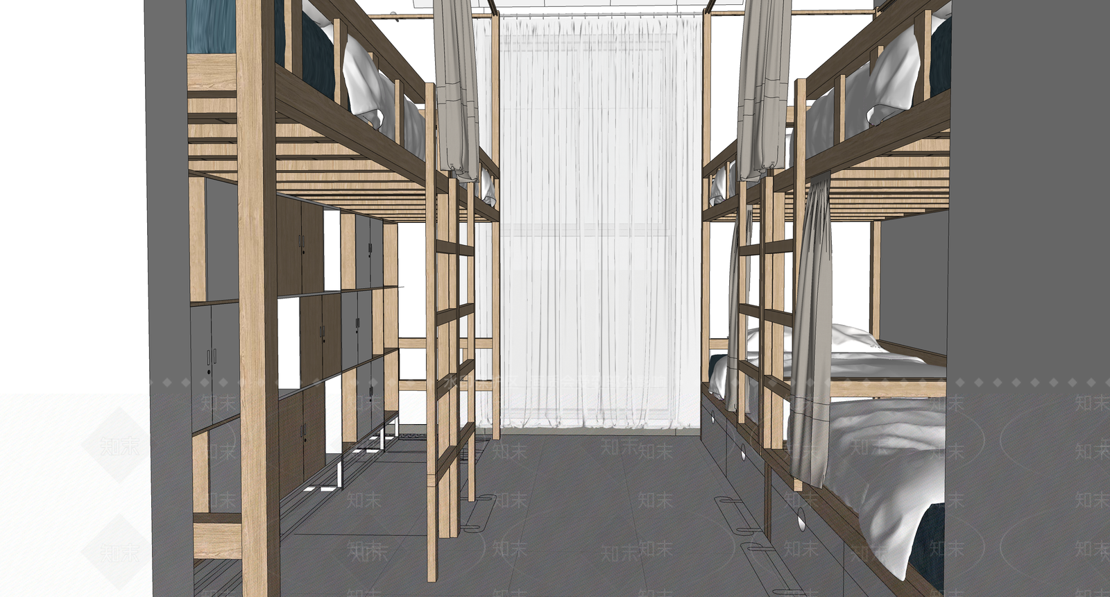 现代学校宿舍SU模型下载【ID:1109877426】