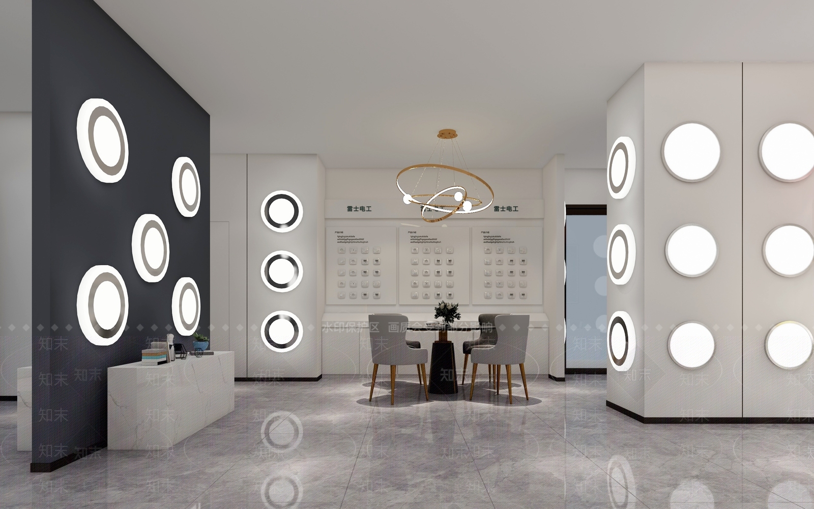 现代灯饰展厅3D模型下载【ID:1109880708】