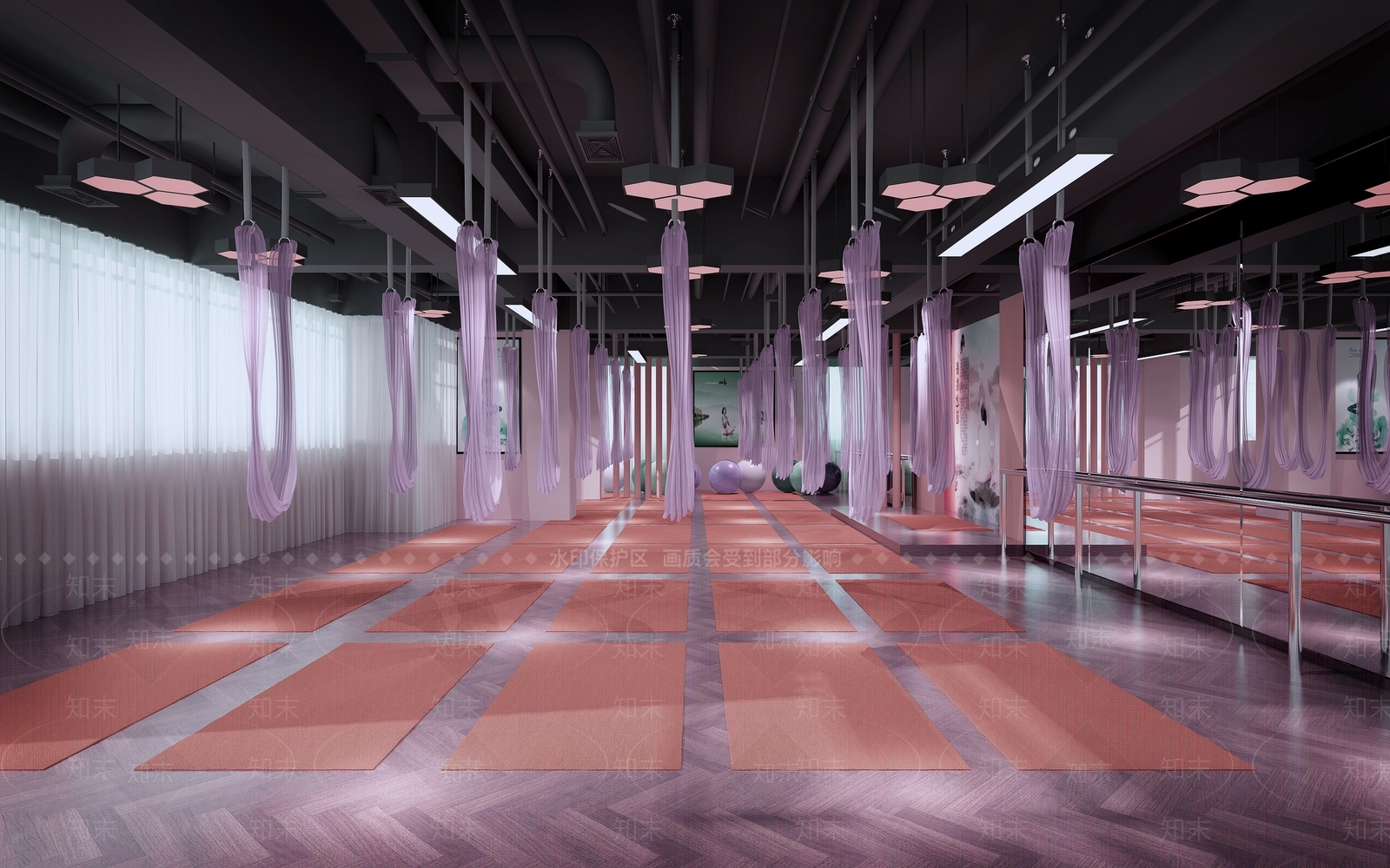 工业风瑜伽室3D模型下载【ID:1109882616】