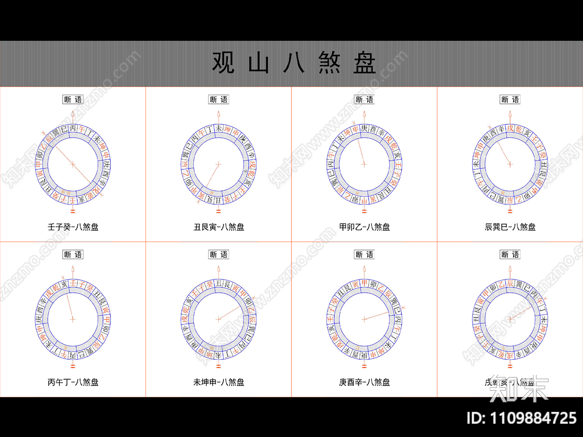 环境风水分析CAD动态块施工图下载【ID:1109884725】