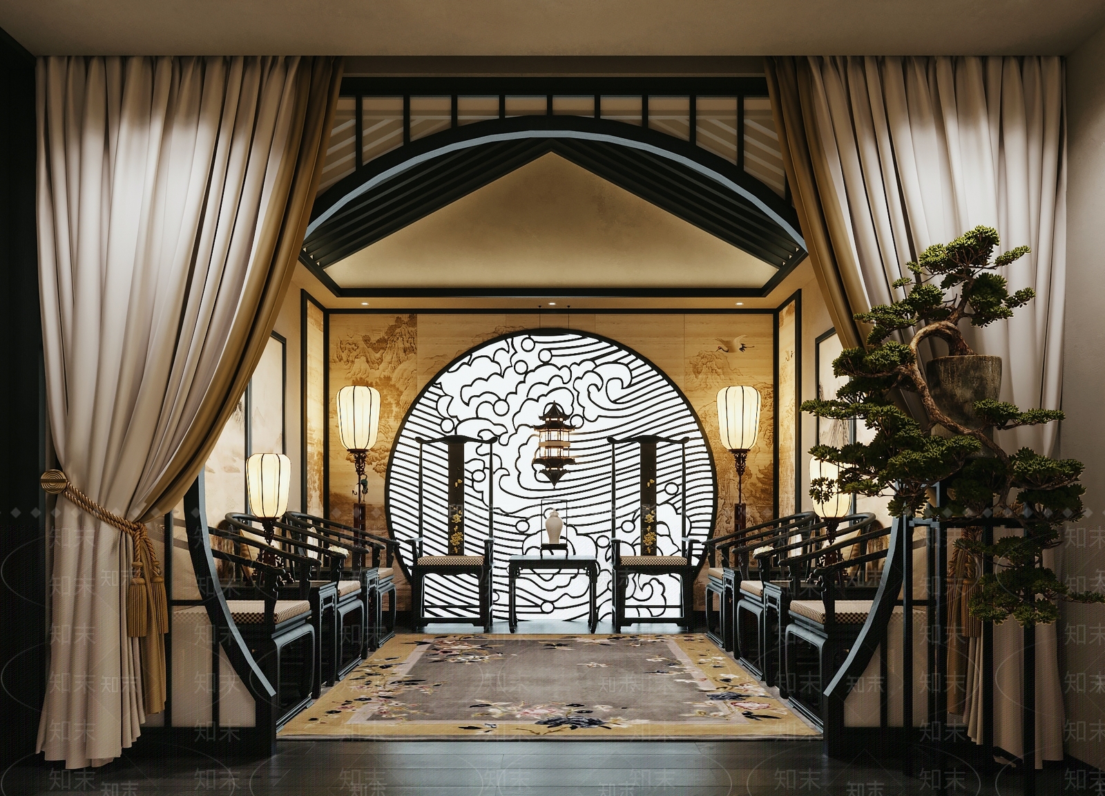 中式剧本杀包间3D模型下载【ID:1109887108】