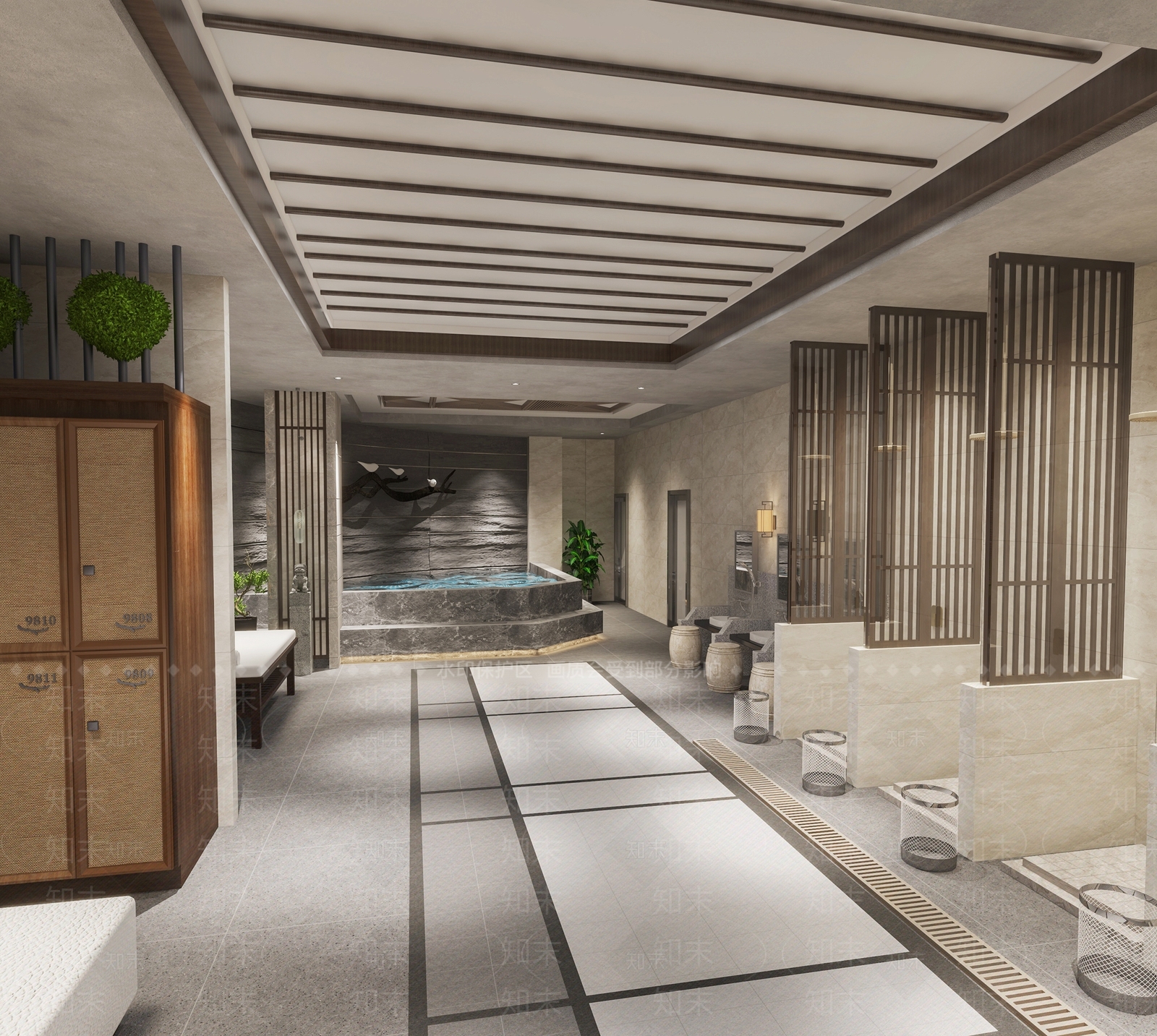 新中式洗浴中心3D模型下载【ID:1109893352】_知末3d模型网