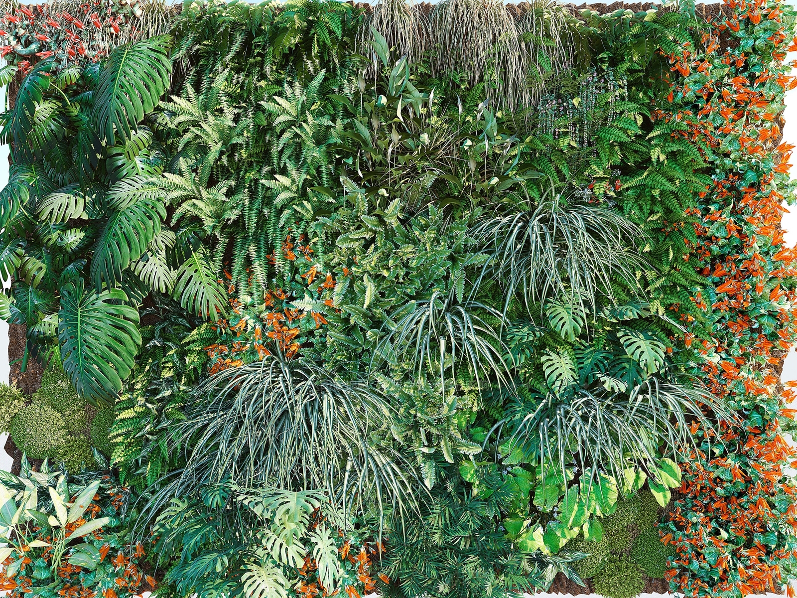 现代绿植墙3D模型下载【ID:1109909297】