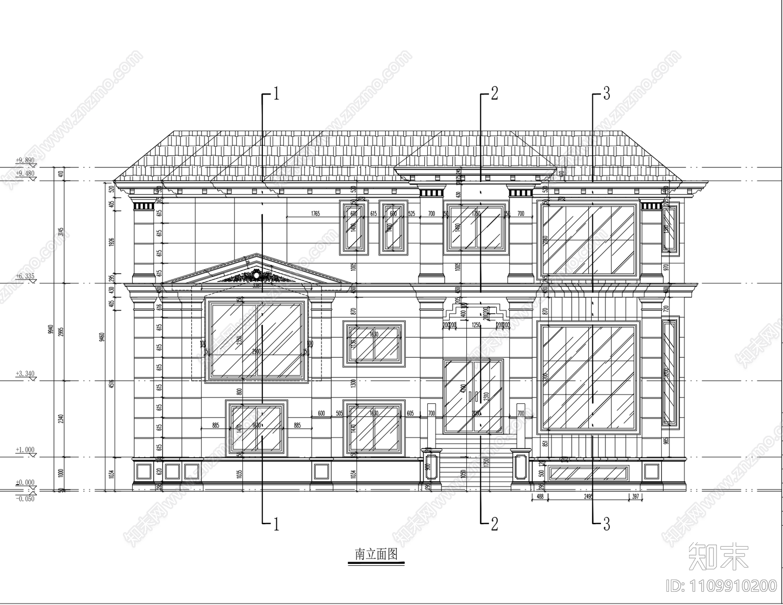 乡村别墅施工图cad施工图下载【ID:1109910200】