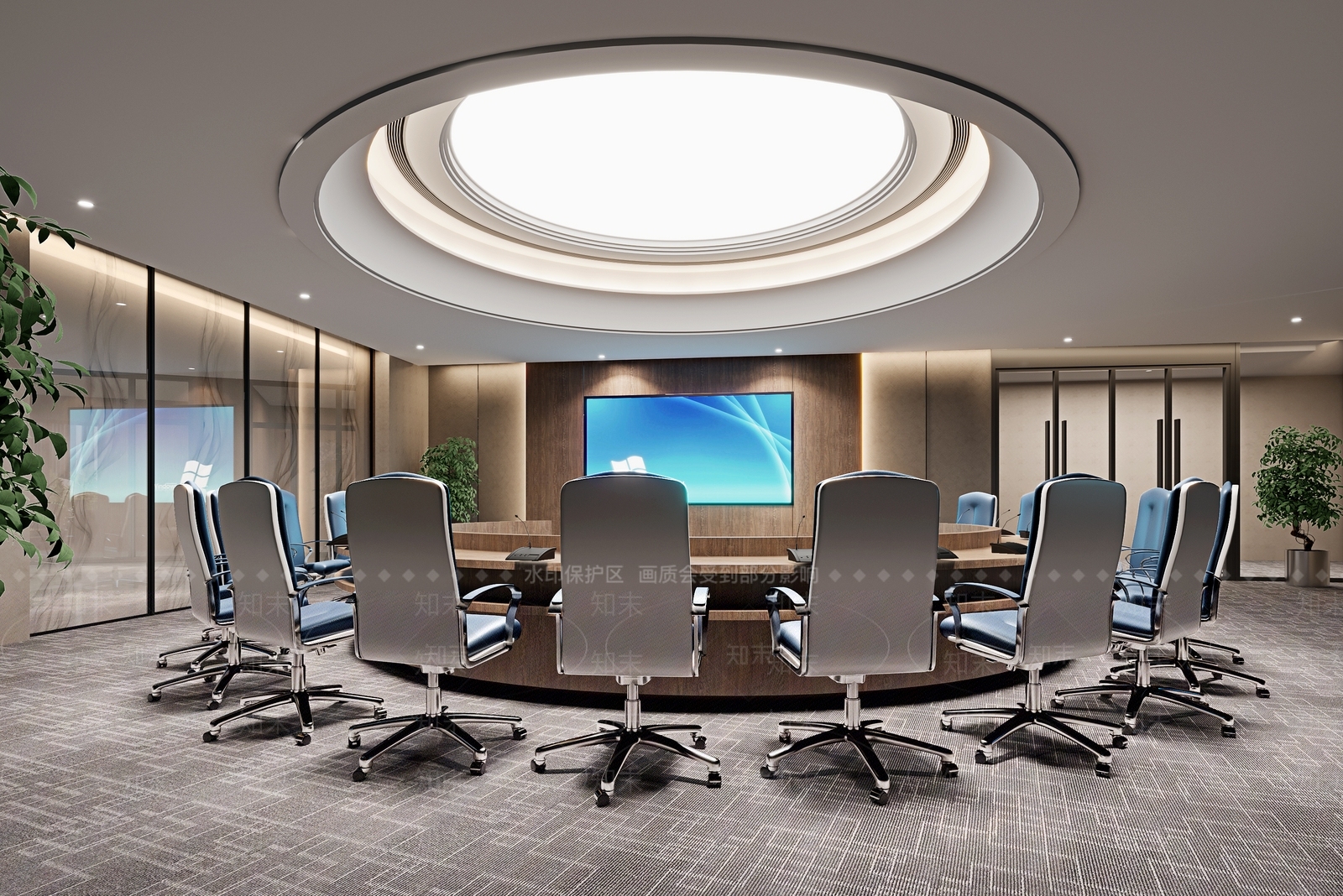 现代酒店大堂会议室3D模型下载【ID:1109911753】