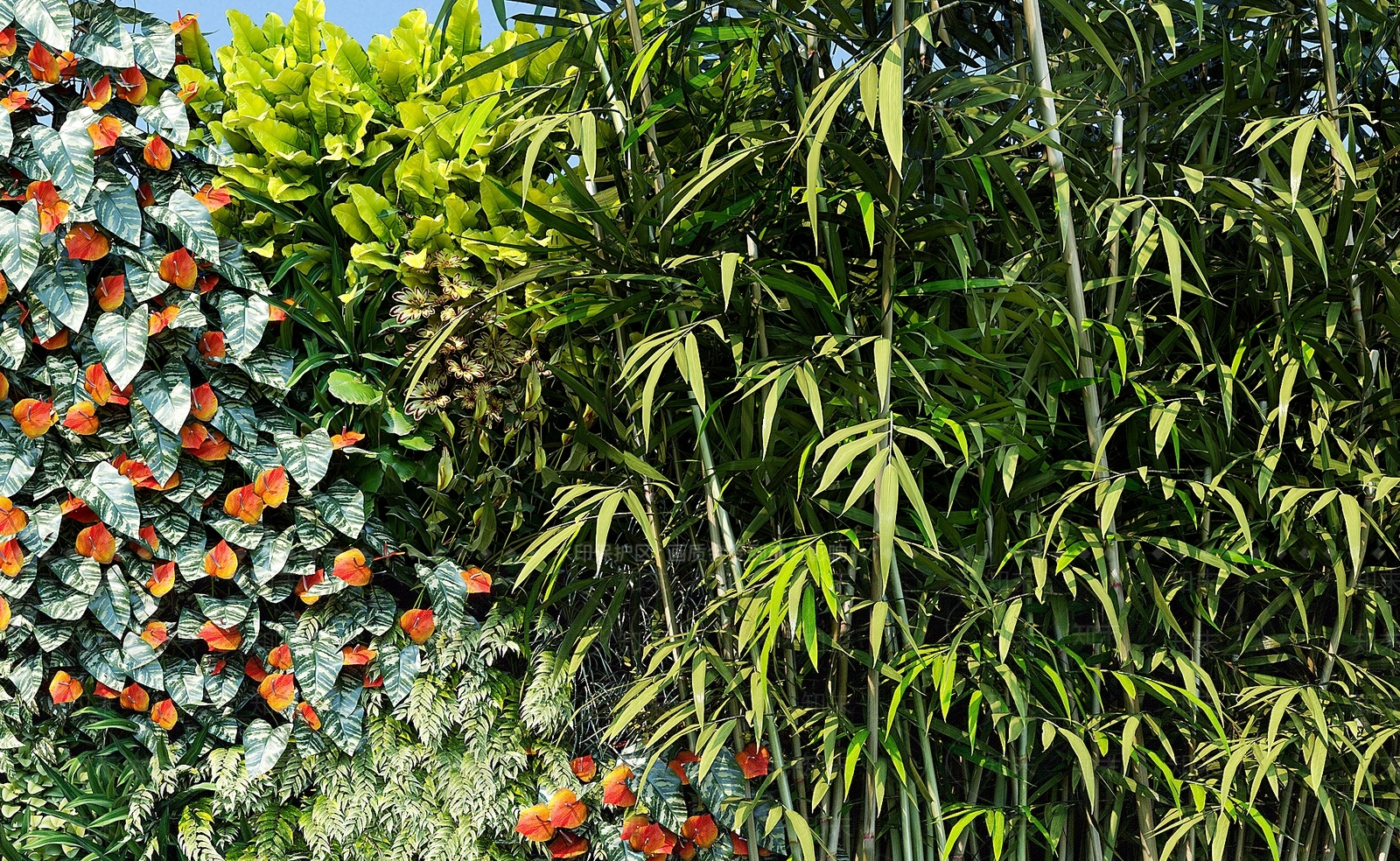 现代绿植墙3D模型下载【ID:1109915682】