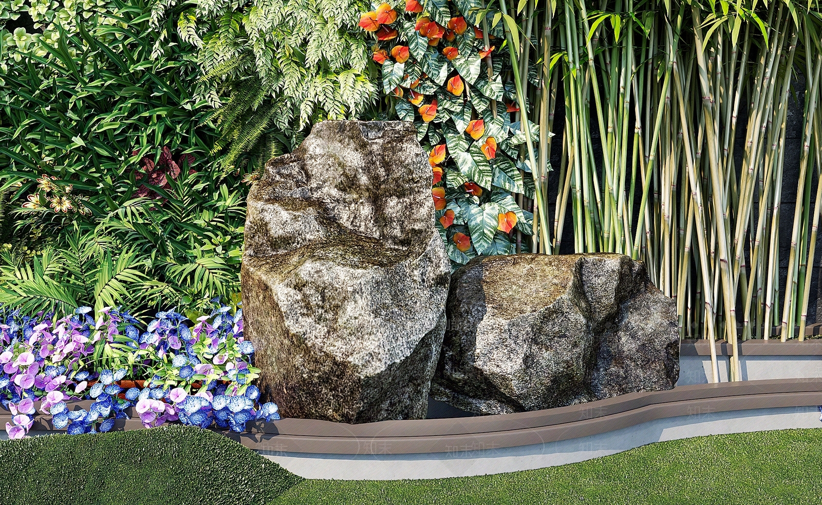 现代绿植墙3D模型下载【ID:1109915682】