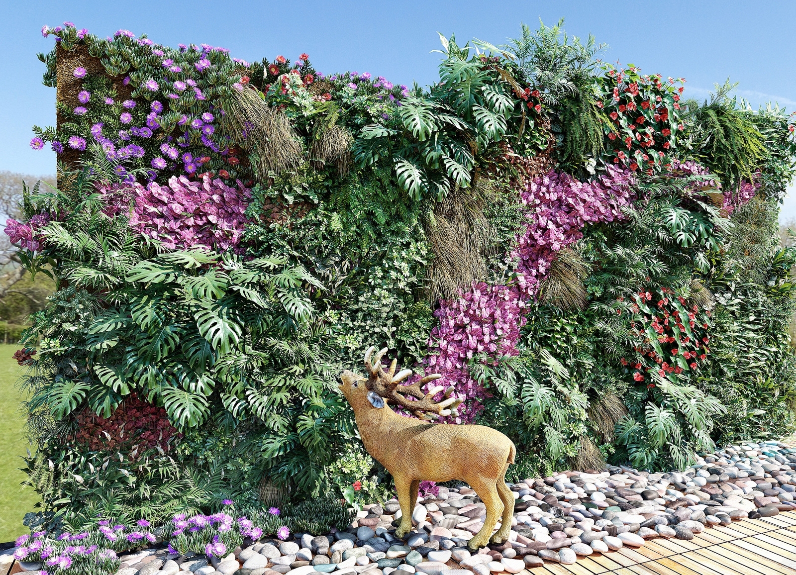 现代植物墙3D模型下载【ID:1109915833】